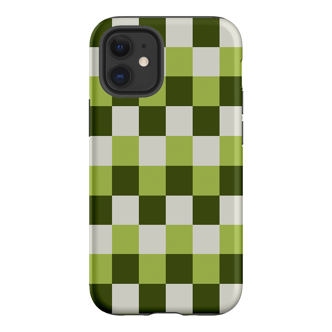 Checks in Green Matte Case Matte Phone Cases iPhone 12 / Armoured by The Dairy - The Dairy