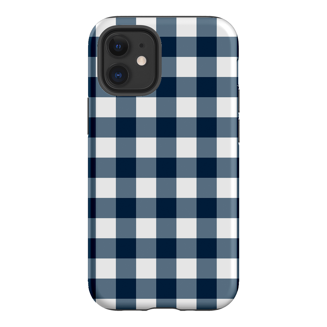 Gingham in Indigo Matte Case Matte Phone Cases iPhone 12 / Armoured by The Dairy - The Dairy