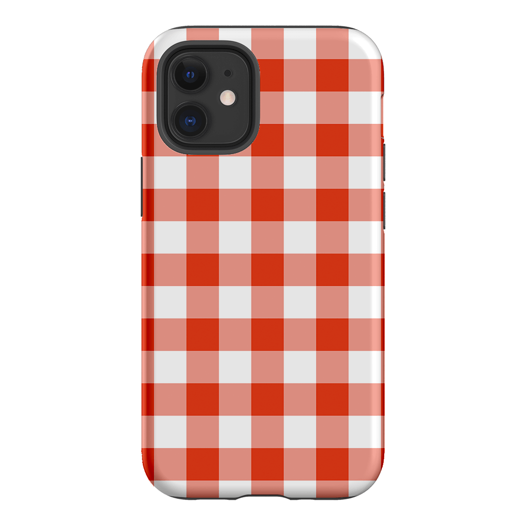 Gingham in Scarlet Matte Case Matte Phone Cases iPhone 12 / Armoured by The Dairy - The Dairy