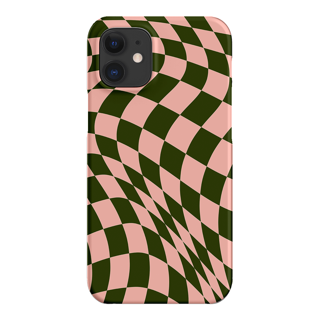 Wavy Check Forest on Blush Matte Case Matte Phone Cases iPhone 12 Mini / Snap by The Dairy - The Dairy