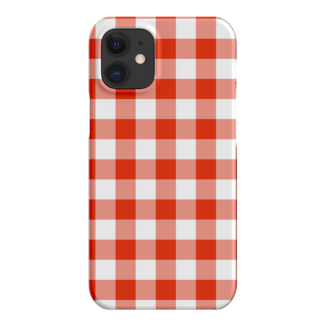 Gingham in Scarlet Matte Case Matte Phone Cases iPhone 12 Mini / Snap by The Dairy - The Dairy