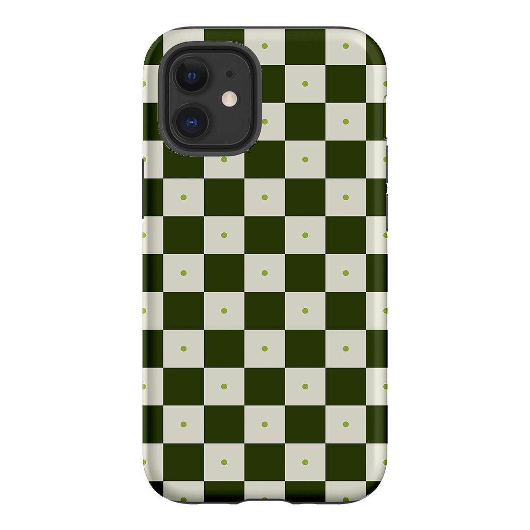 Checkers Green Matte Case Matte Phone Cases iPhone 12 Mini / Armoured by The Dairy - The Dairy