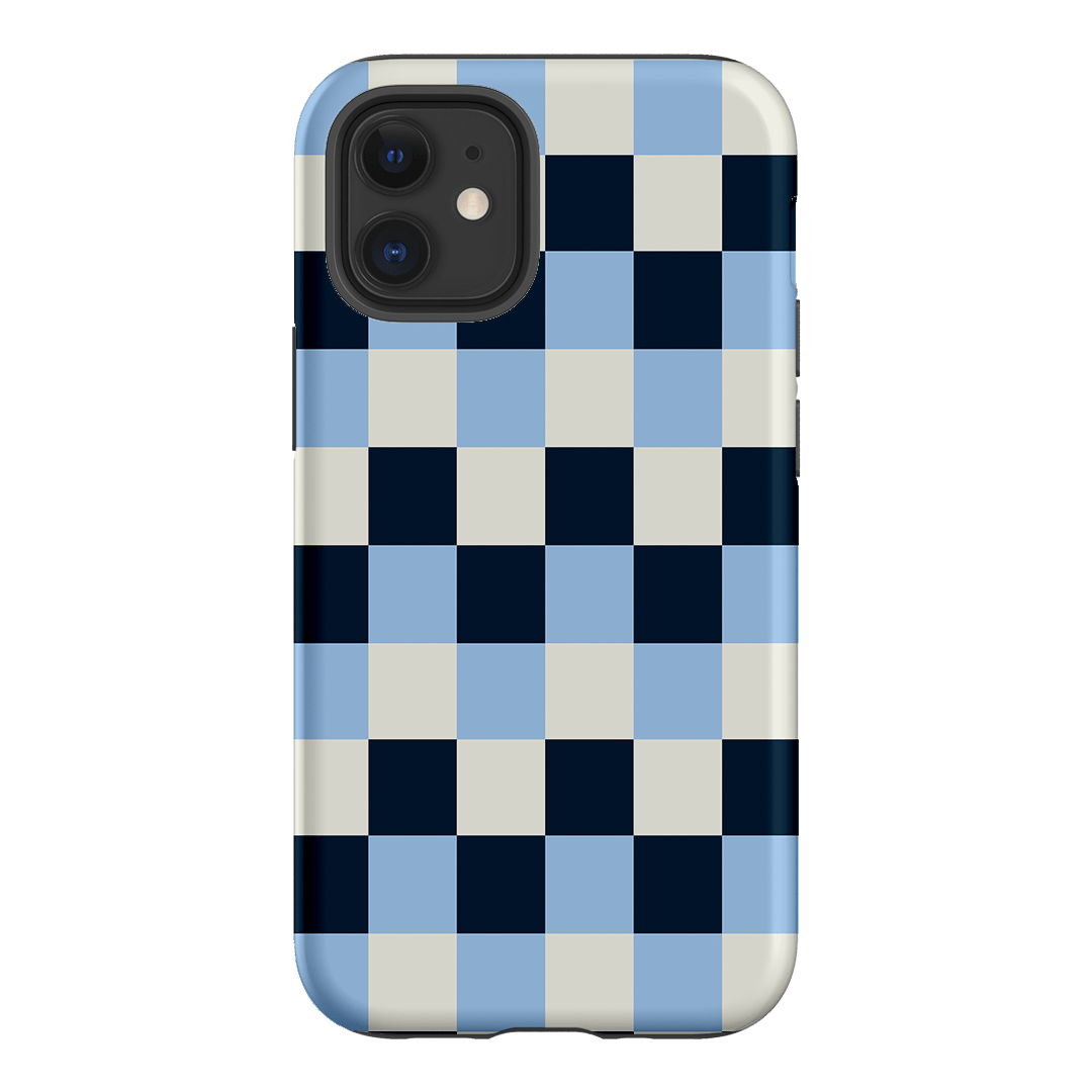 Checks in Blue Matte Case Matte Phone Cases iPhone 12 Mini / Armoured by The Dairy - The Dairy