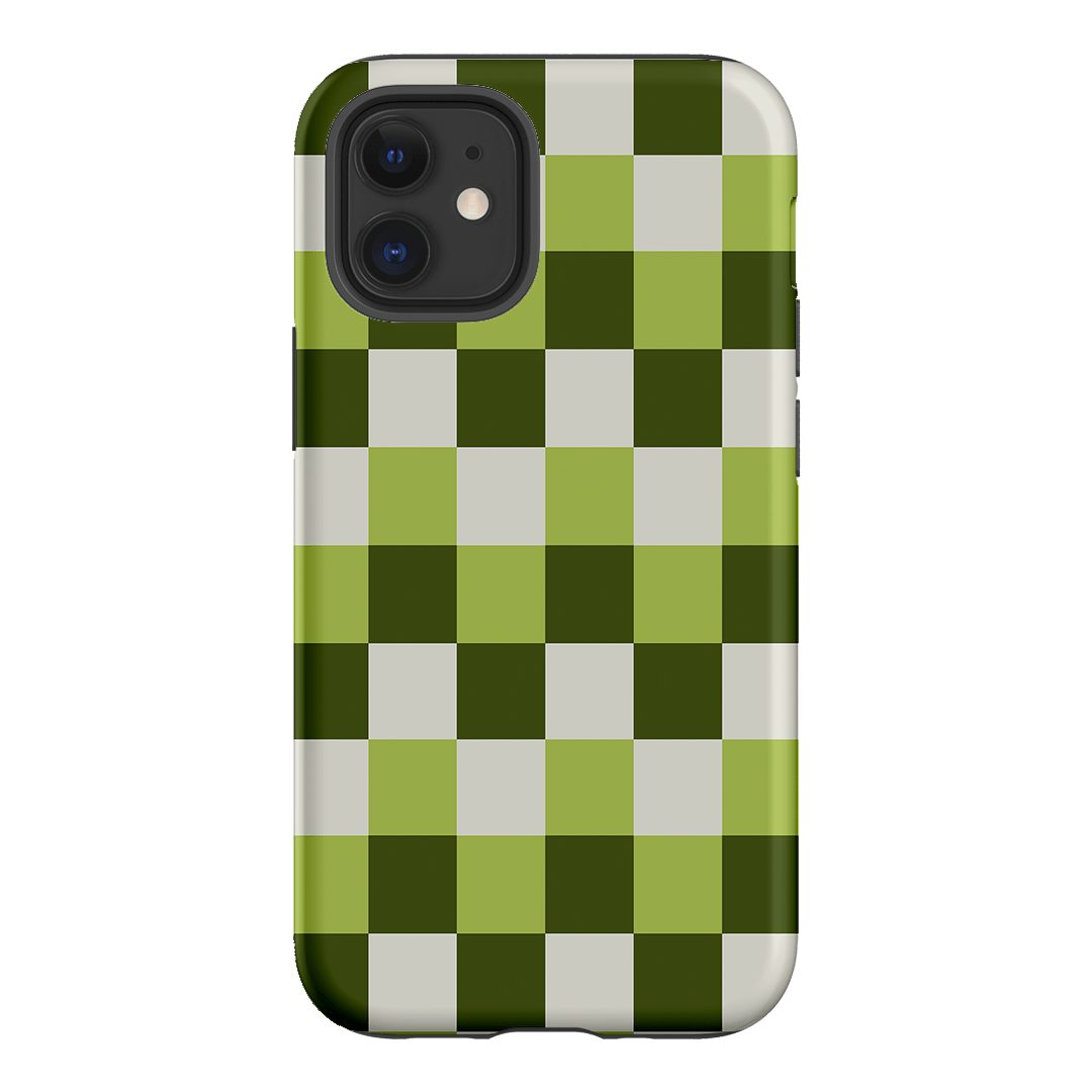 Checks in Green Matte Case Matte Phone Cases iPhone 12 Mini / Armoured by The Dairy - The Dairy