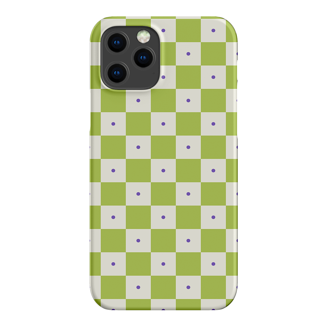 Checkers Lime with Lilac Matte Case Matte Phone Cases iPhone 12 Pro / Snap by The Dairy - The Dairy