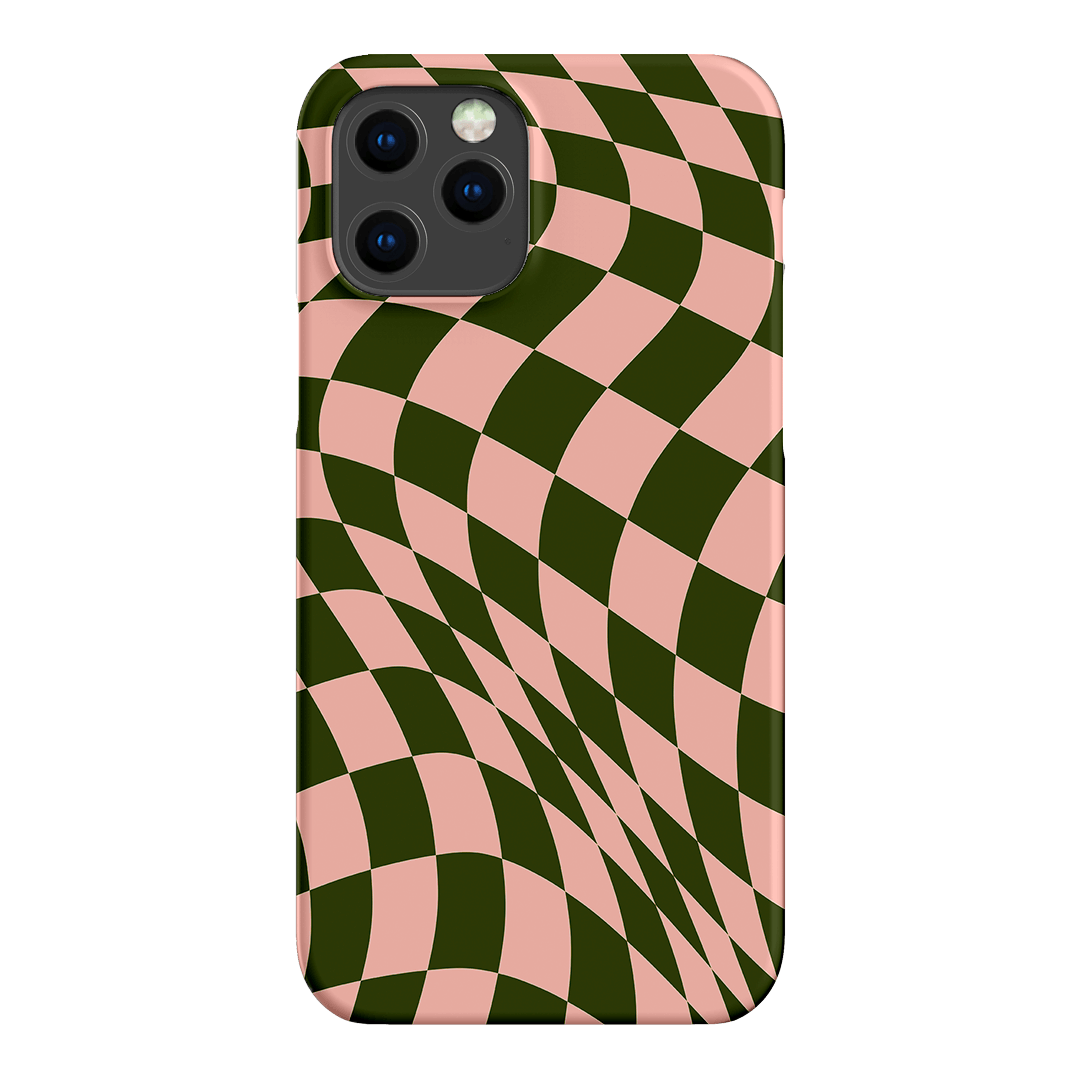 Wavy Check Forest on Blush Matte Case Matte Phone Cases iPhone 12 Pro / Snap by The Dairy - The Dairy
