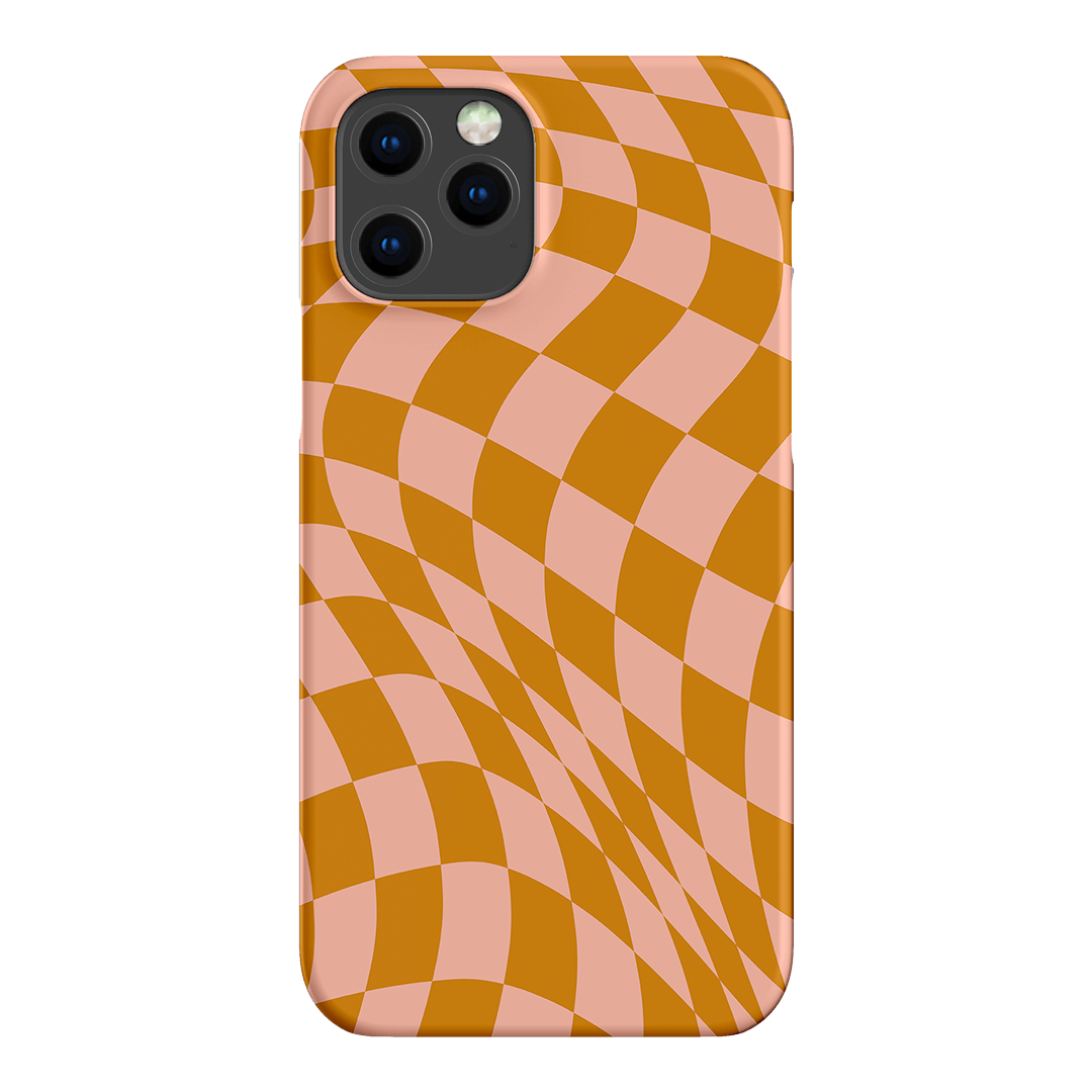 Wavy Check Orange on Blush Matte Case Matte Phone Cases iPhone 12 Pro Max / Snap by The Dairy - The Dairy