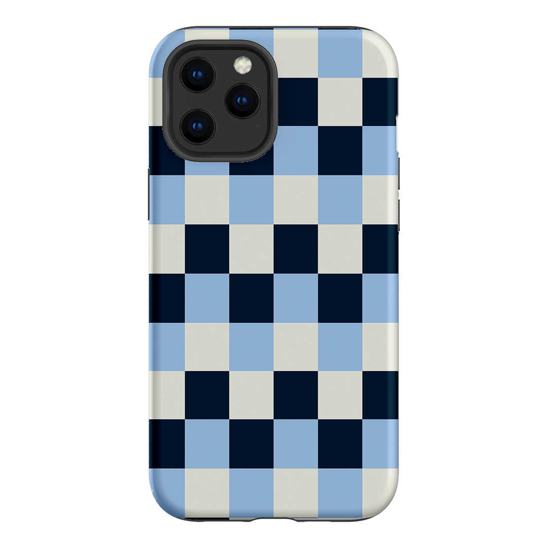 Checks in Blue Matte Case Matte Phone Cases iPhone 12 Pro Max / Armoured by The Dairy - The Dairy