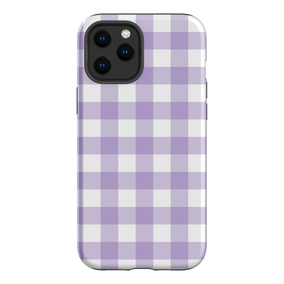 Gingham in Lilac Matte Case Matte Phone Cases iPhone 12 Pro Max / Armoured by The Dairy - The Dairy