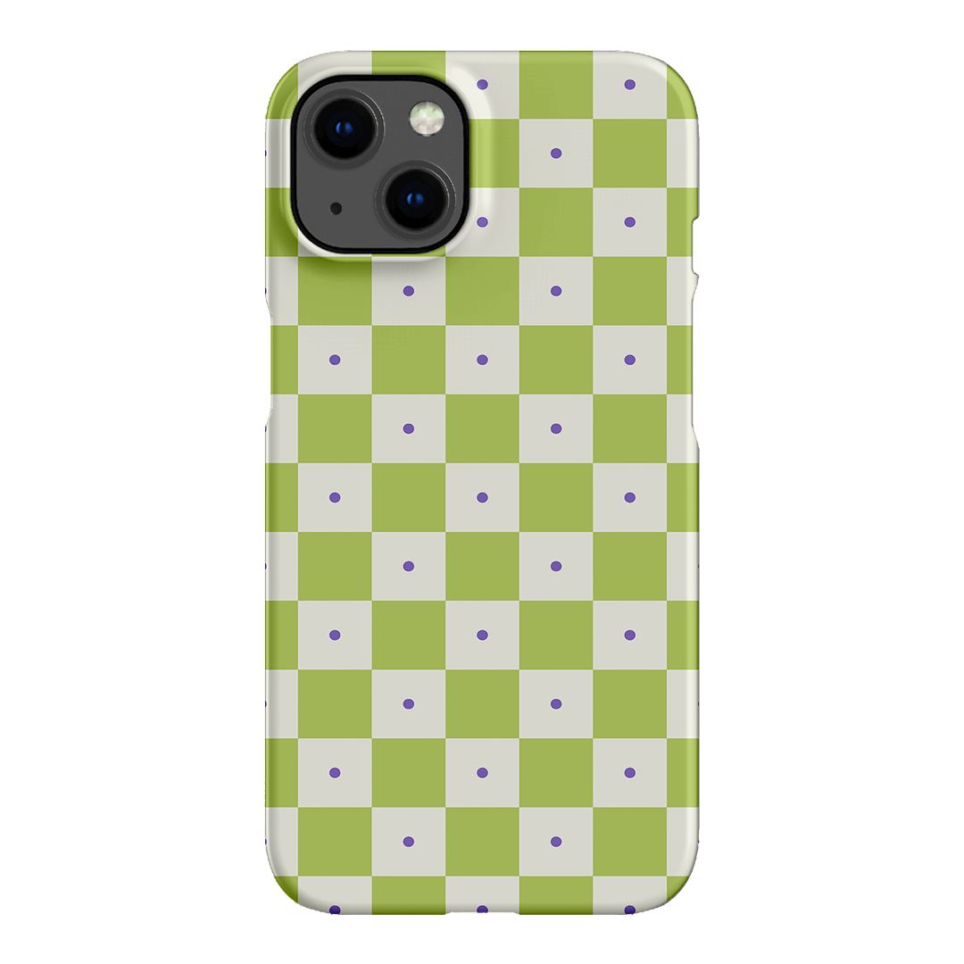 Checkers Lime with Lilac Matte Case Matte Phone Cases iPhone 13 / Snap by The Dairy - The Dairy