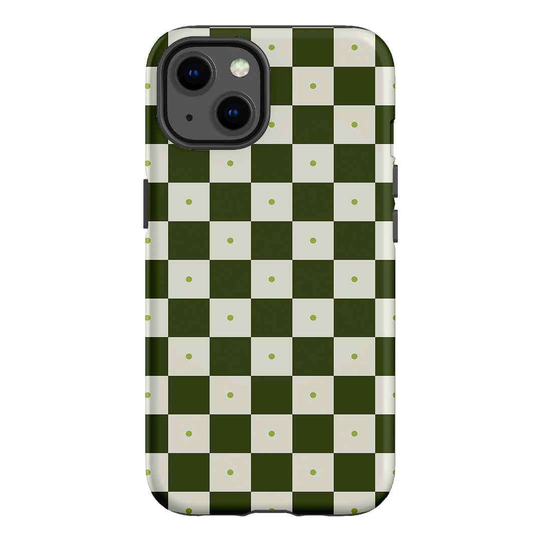 Checkers Green Matte Case Matte Phone Cases iPhone 13 / Armoured by The Dairy - The Dairy