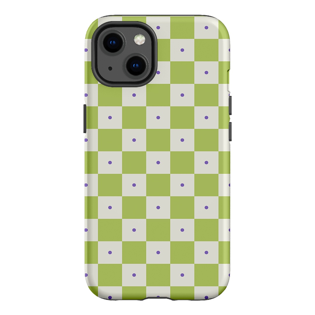 Checkers Lime with Lilac Matte Case Matte Phone Cases iPhone 13 / Armoured by The Dairy - The Dairy
