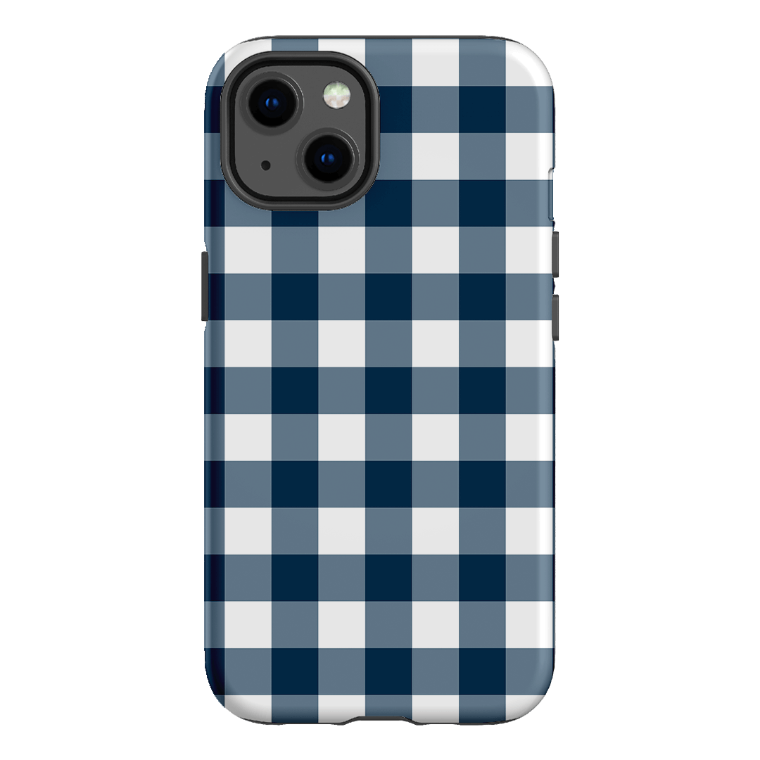 Gingham in Indigo Matte Case Matte Phone Cases iPhone 13 / Armoured by The Dairy - The Dairy
