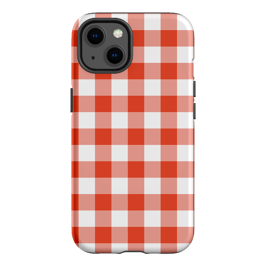 Gingham in Scarlet Matte Case Matte Phone Cases iPhone 13 / Armoured by The Dairy - The Dairy