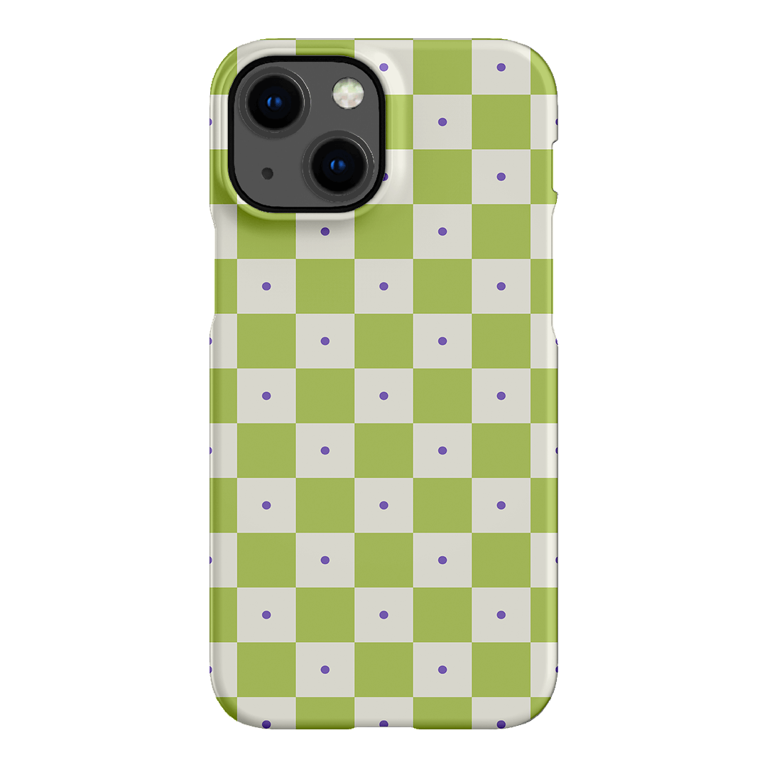 Checkers Lime with Lilac Matte Case Matte Phone Cases iPhone 13 Mini / Snap by The Dairy - The Dairy
