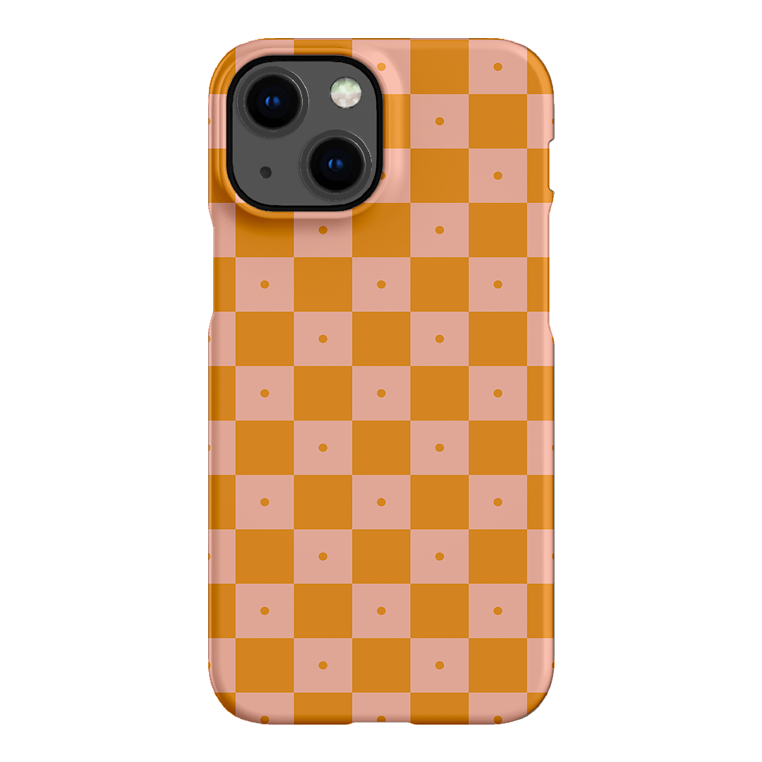 Checkers Orange with Blush Matte Case Matte Phone Cases iPhone 13 Mini / Snap by The Dairy - The Dairy