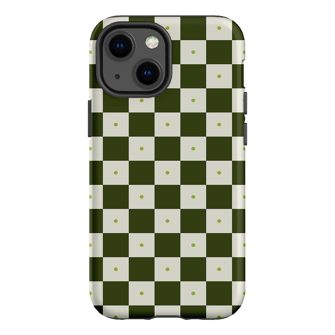 Checkers Green Matte Case Matte Phone Cases iPhone 13 Mini / Armoured by The Dairy - The Dairy