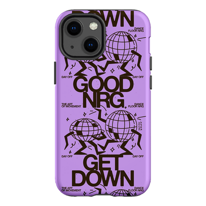 Good Energy in Purple Printed Phone Cases iPhone 13 Mini / Armoured by After Hours - The Dairy