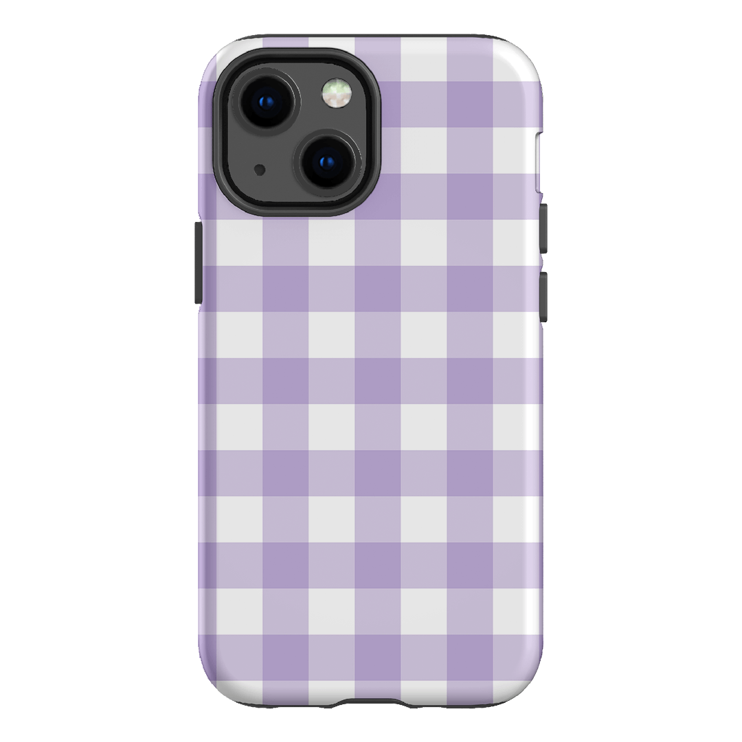 Gingham in Lilac Matte Case Matte Phone Cases iPhone 13 Mini / Armoured by The Dairy - The Dairy
