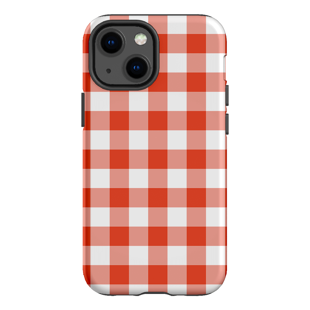 Gingham in Scarlet Matte Case Matte Phone Cases iPhone 13 Mini / Armoured by The Dairy - The Dairy