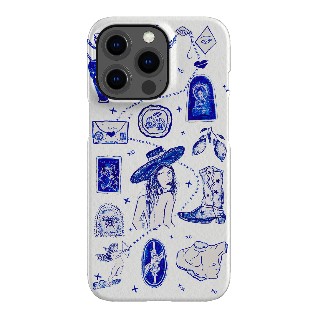 Artemis Blue and White Illustrated Phone Case | The Dairy