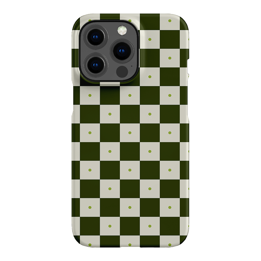 Checkers Green Matte Case Matte Phone Cases iPhone 13 Pro / Snap by The Dairy - The Dairy
