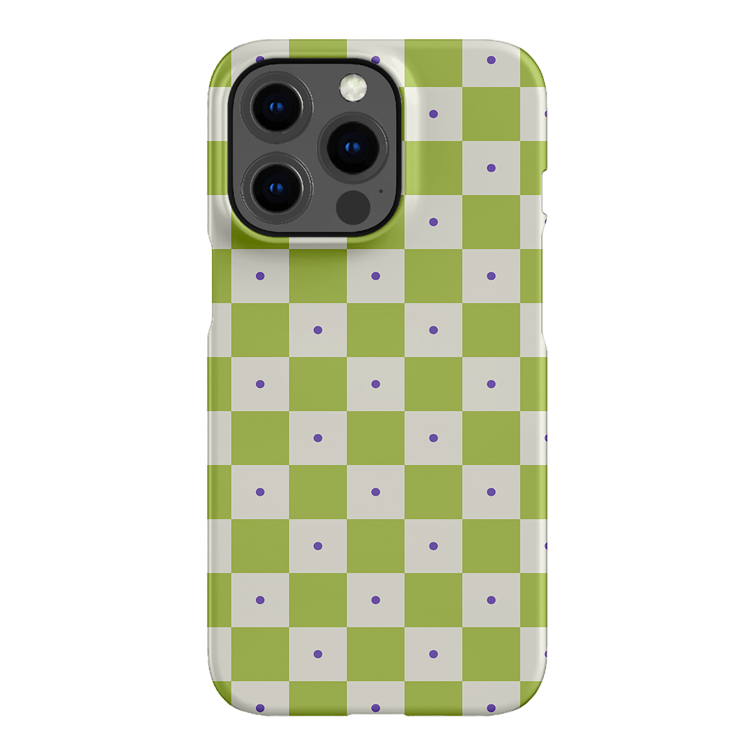 Checkers Lime with Lilac Matte Case Matte Phone Cases iPhone 13 Pro / Snap by The Dairy - The Dairy