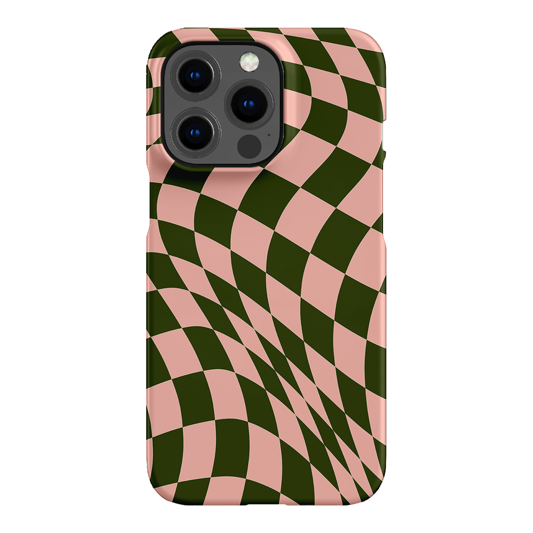 Wavy Check Forest on Blush Matte Case Matte Phone Cases iPhone 13 Pro / Snap by The Dairy - The Dairy