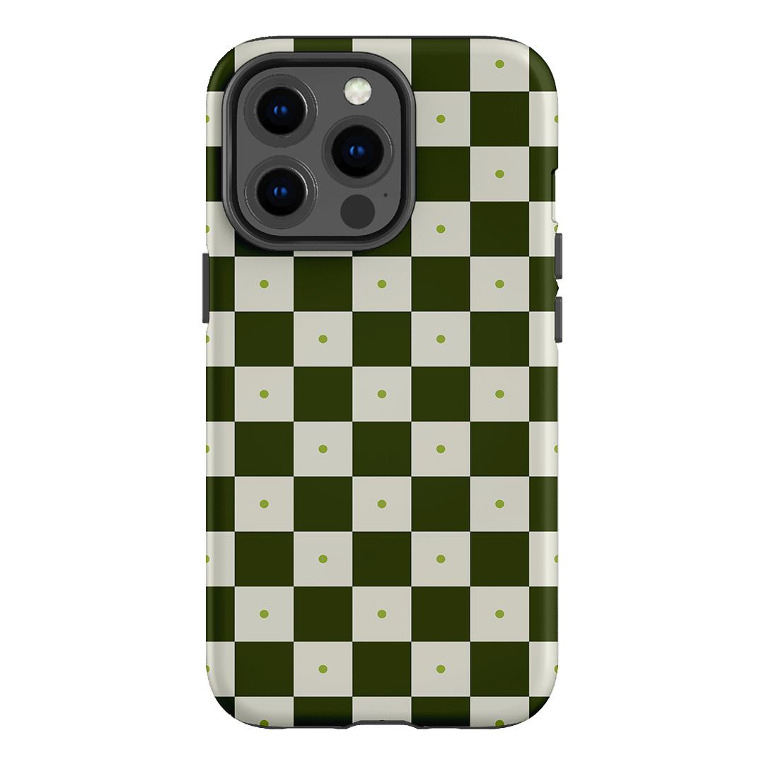 Checkers Green Matte Case Matte Phone Cases iPhone 13 Pro / Armoured by The Dairy - The Dairy