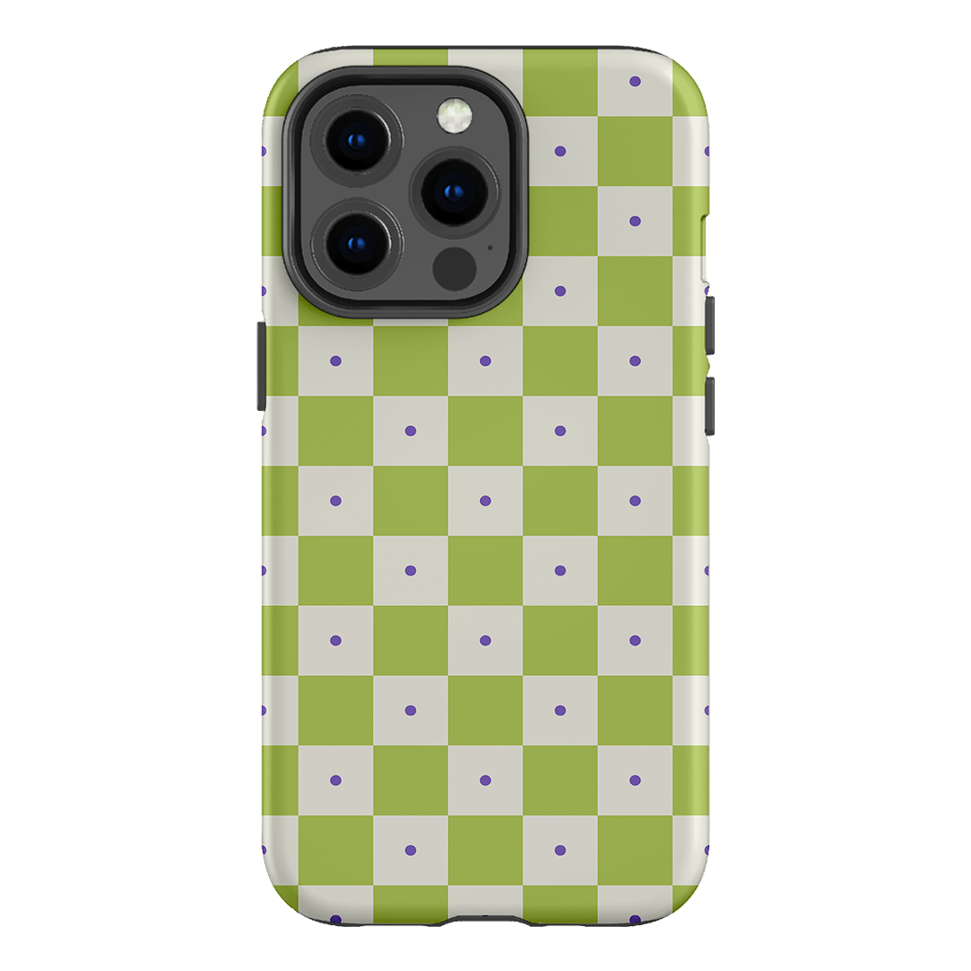Checkers Lime with Lilac Matte Case Matte Phone Cases iPhone 13 Pro / Armoured by The Dairy - The Dairy