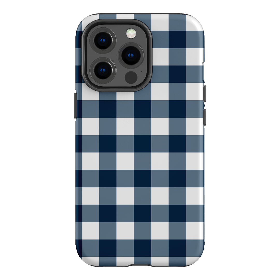 Gingham in Indigo Matte Case Matte Phone Cases iPhone 13 Pro / Armoured by The Dairy - The Dairy