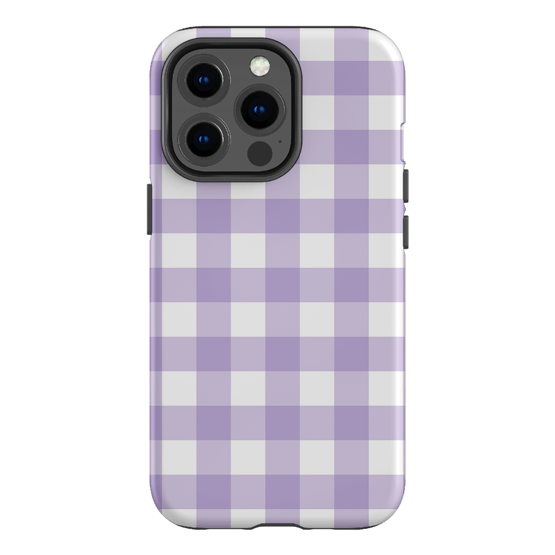 Gingham in Lilac Matte Case Matte Phone Cases iPhone 13 Pro / Armoured by The Dairy - The Dairy