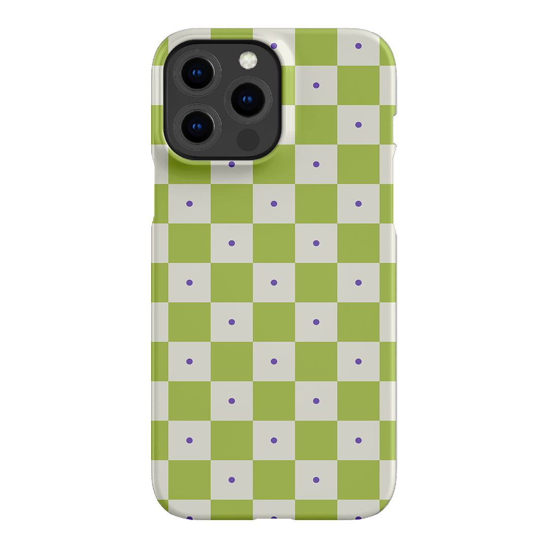 Checkers Lime with Lilac Matte Case Matte Phone Cases iPhone 13 Pro Max / Snap by The Dairy - The Dairy