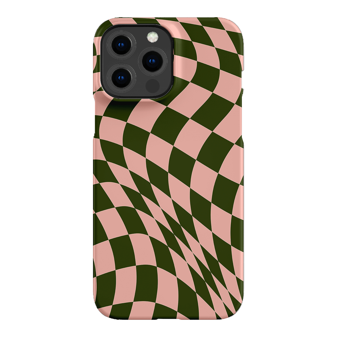 Wavy Check Forest on Blush Matte Case Matte Phone Cases iPhone 13 Pro Max / Snap by The Dairy - The Dairy