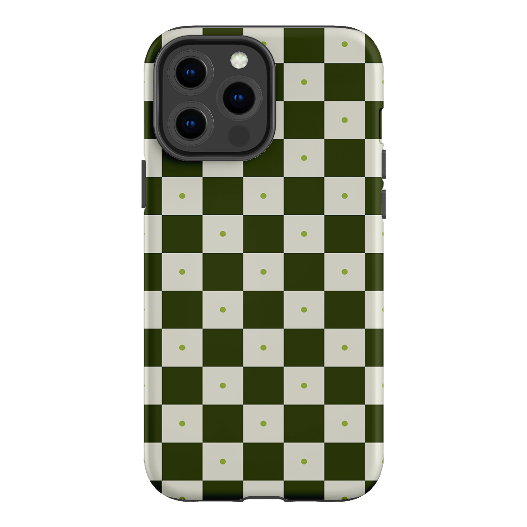 Checkers Green Matte Case Matte Phone Cases iPhone 13 Pro Max / Armoured by The Dairy - The Dairy