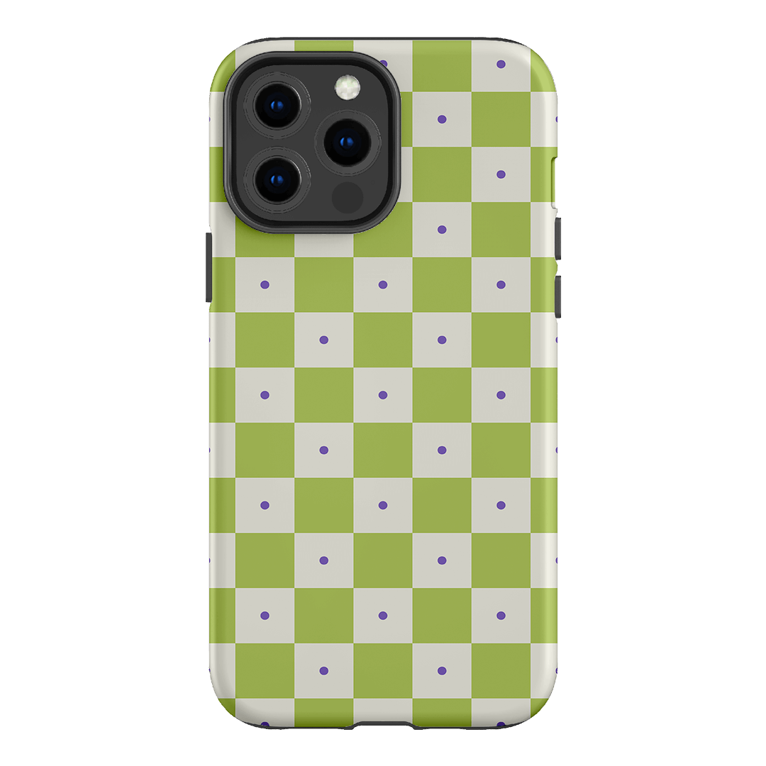 Checkers Lime with Lilac Matte Case Matte Phone Cases iPhone 13 Pro Max / Armoured by The Dairy - The Dairy