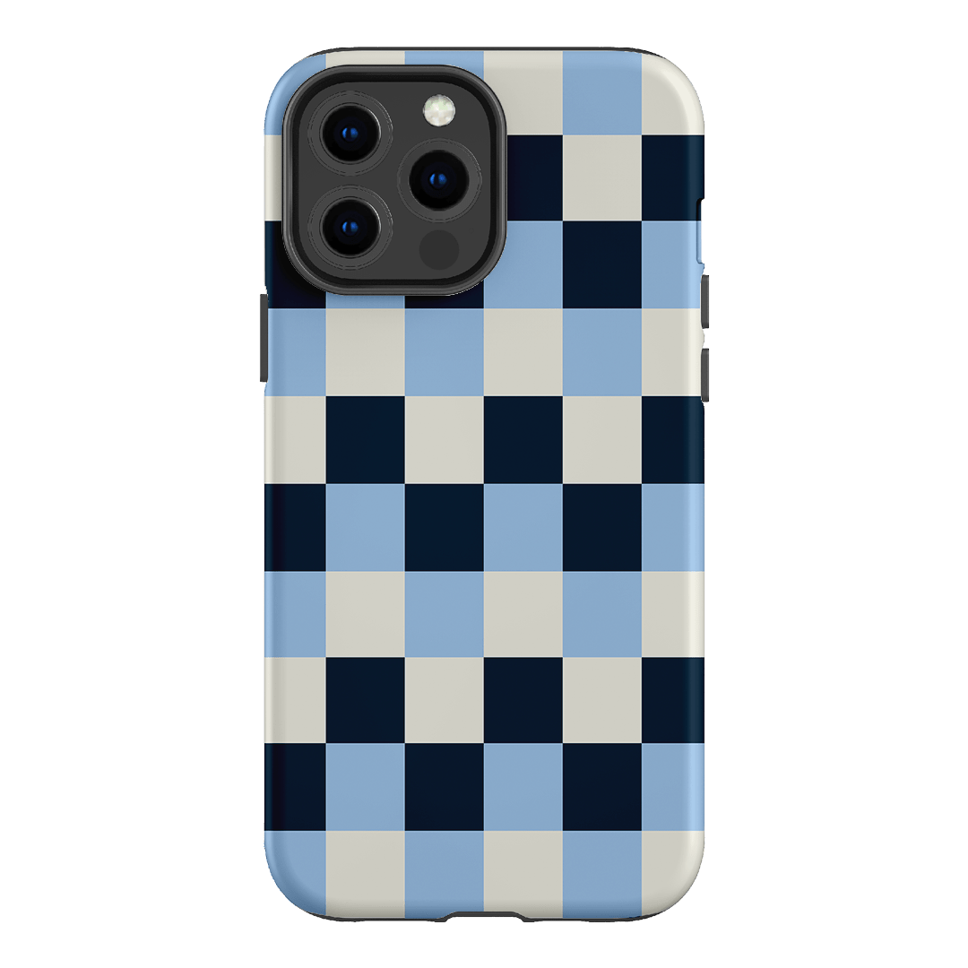 Checks in Blue Matte Case Matte Phone Cases iPhone 13 Pro Max / Armoured by The Dairy - The Dairy