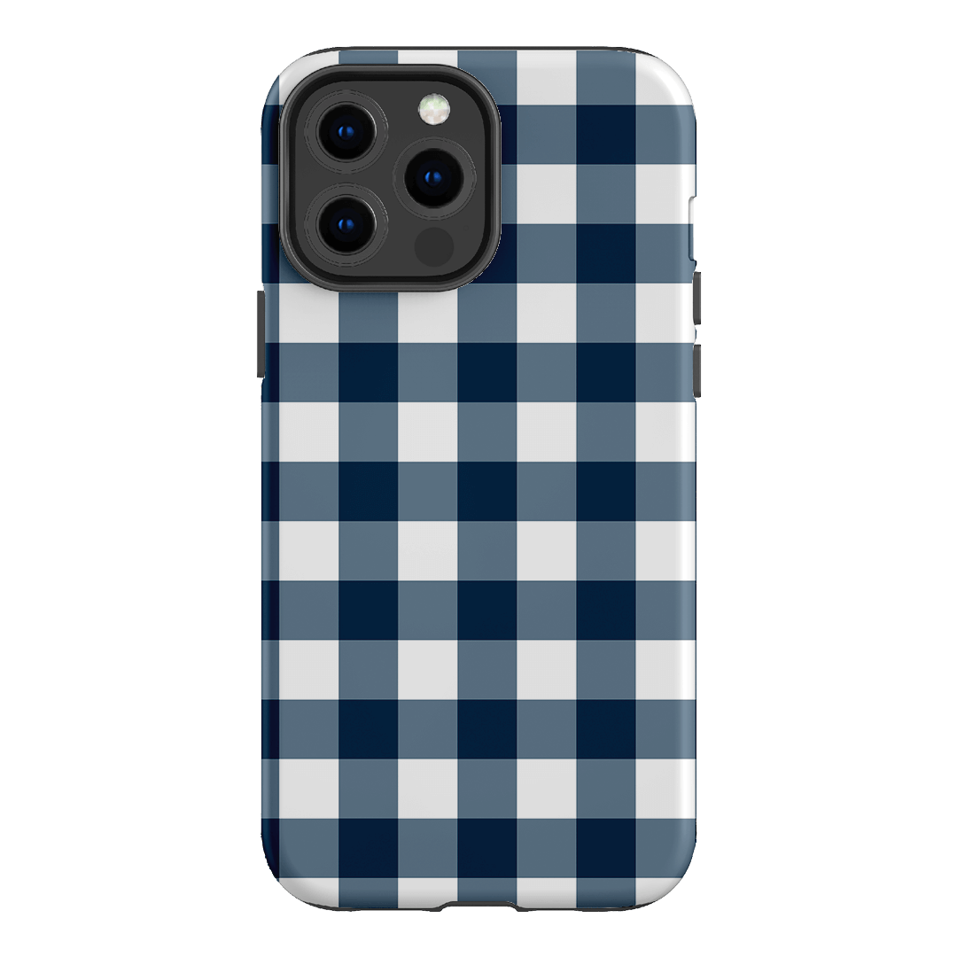 Gingham in Indigo Matte Case Matte Phone Cases iPhone 13 Pro Max / Armoured by The Dairy - The Dairy