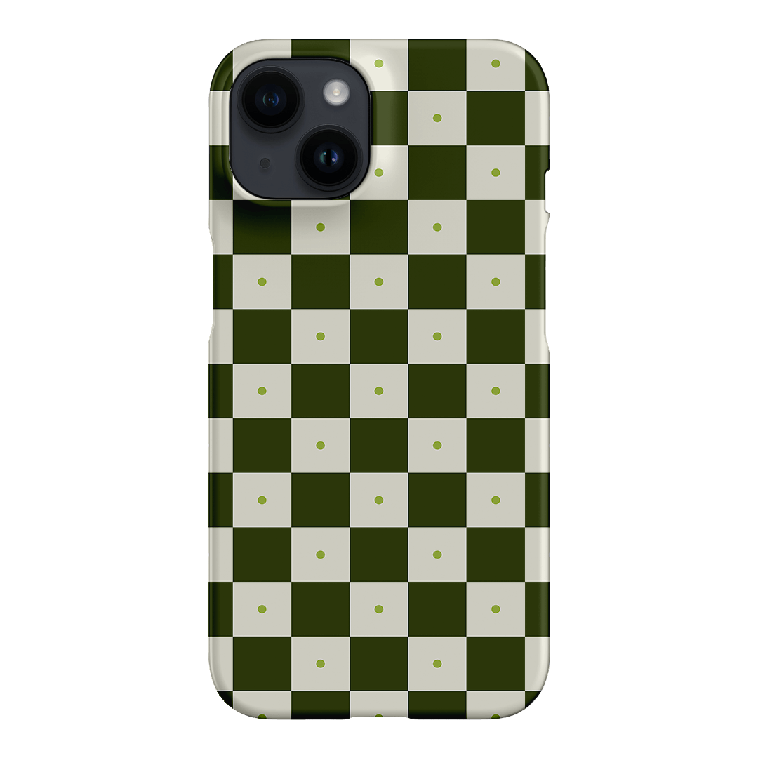 Checkers Green Matte Phone Cases iPhone 14 / Snap by The Dairy - The Dairy