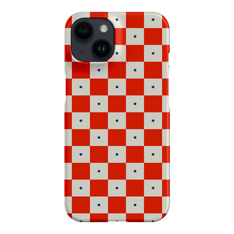 Checkers Scarlet with Cobalt Matte Phone Cases iPhone 14 / Armoured by The Dairy - The Dairy