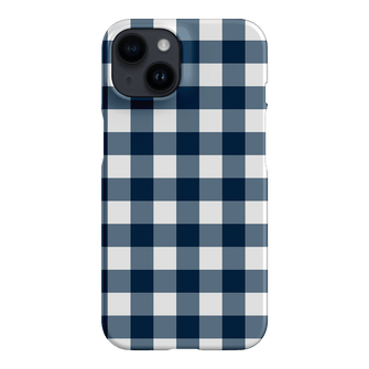 Gingham in Indigo Matte Case Matte Phone Cases iPhone 14 / Armoured by The Dairy - The Dairy