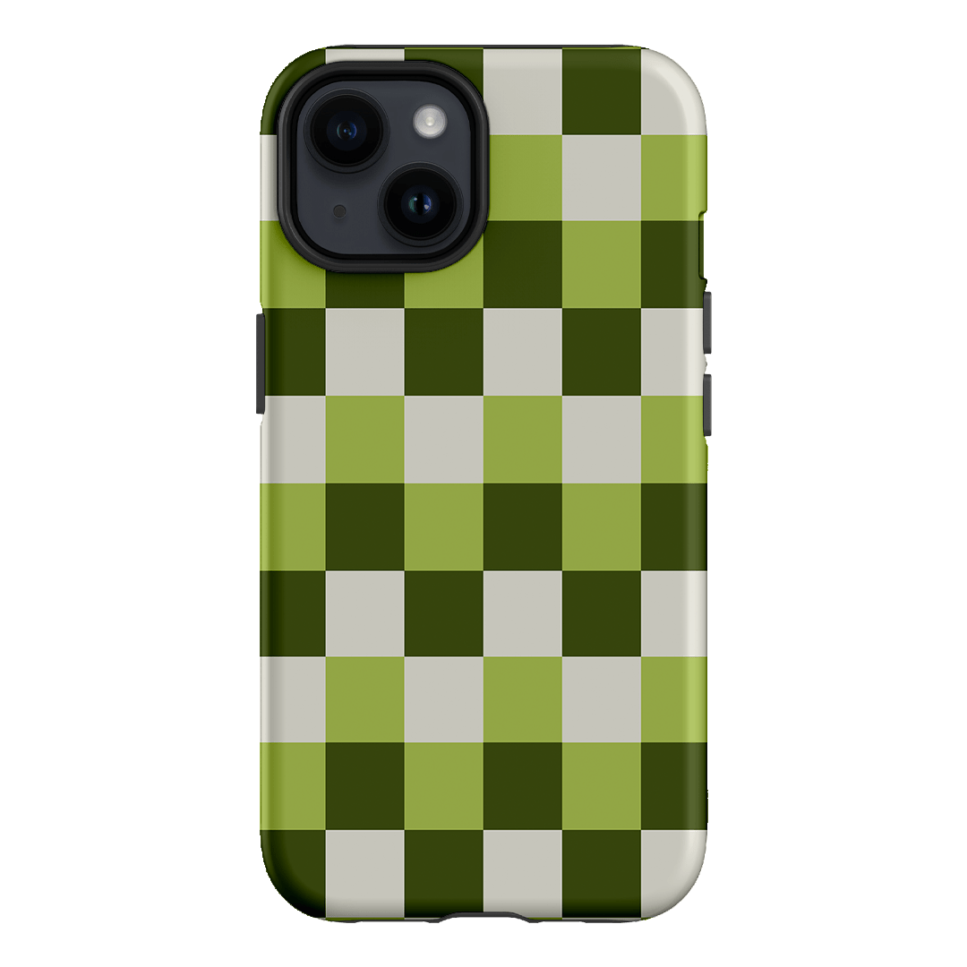 Checks in Green Matte Case Matte Phone Cases iPhone 14 / Armoured by The Dairy - The Dairy
