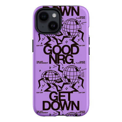 Good Energy in Purple Printed Phone Cases iPhone 14 / Armoured by After Hours - The Dairy