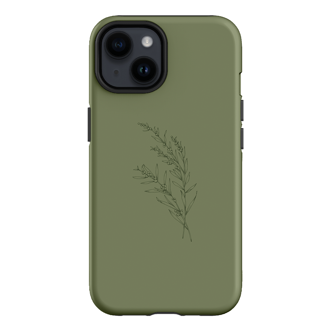 Khaki Wattle Printed Phone Cases iPhone 14 / Armoured by Typoflora - The Dairy