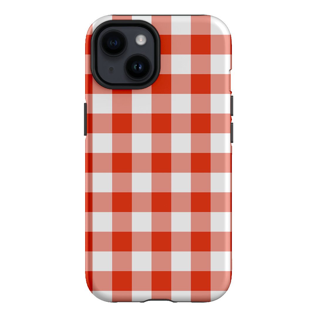 Gingham in Scarlet Matte Case Matte Phone Cases iPhone 14 / Armoured by The Dairy - The Dairy