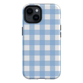 Gingham in Sky Matte Case Matte Phone Cases iPhone 14 / Armoured by The Dairy - The Dairy