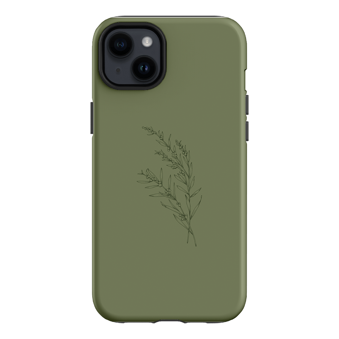 Khaki Wattle Printed Phone Cases iPhone 14 Plus / Armoured by Typoflora - The Dairy