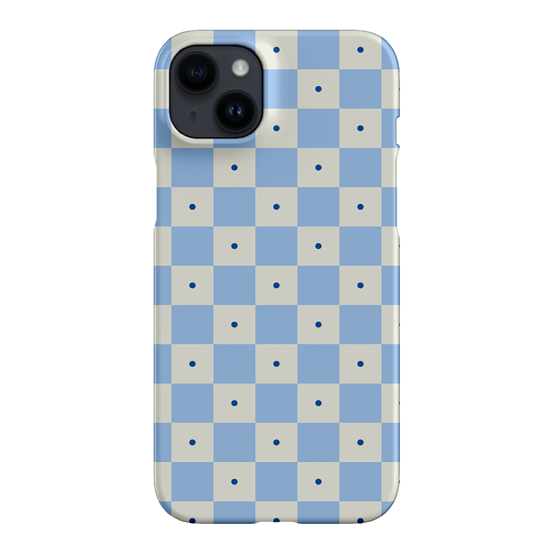 Checkers Blue Matte Phone Cases iPhone 14 Plus / Snap by The Dairy - The Dairy