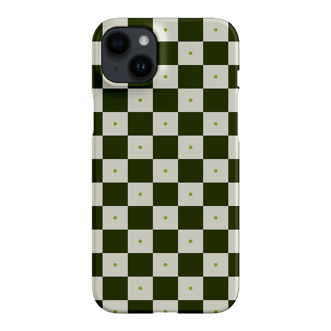 Checkers Green Matte Phone Cases iPhone 14 Plus / Snap by The Dairy - The Dairy