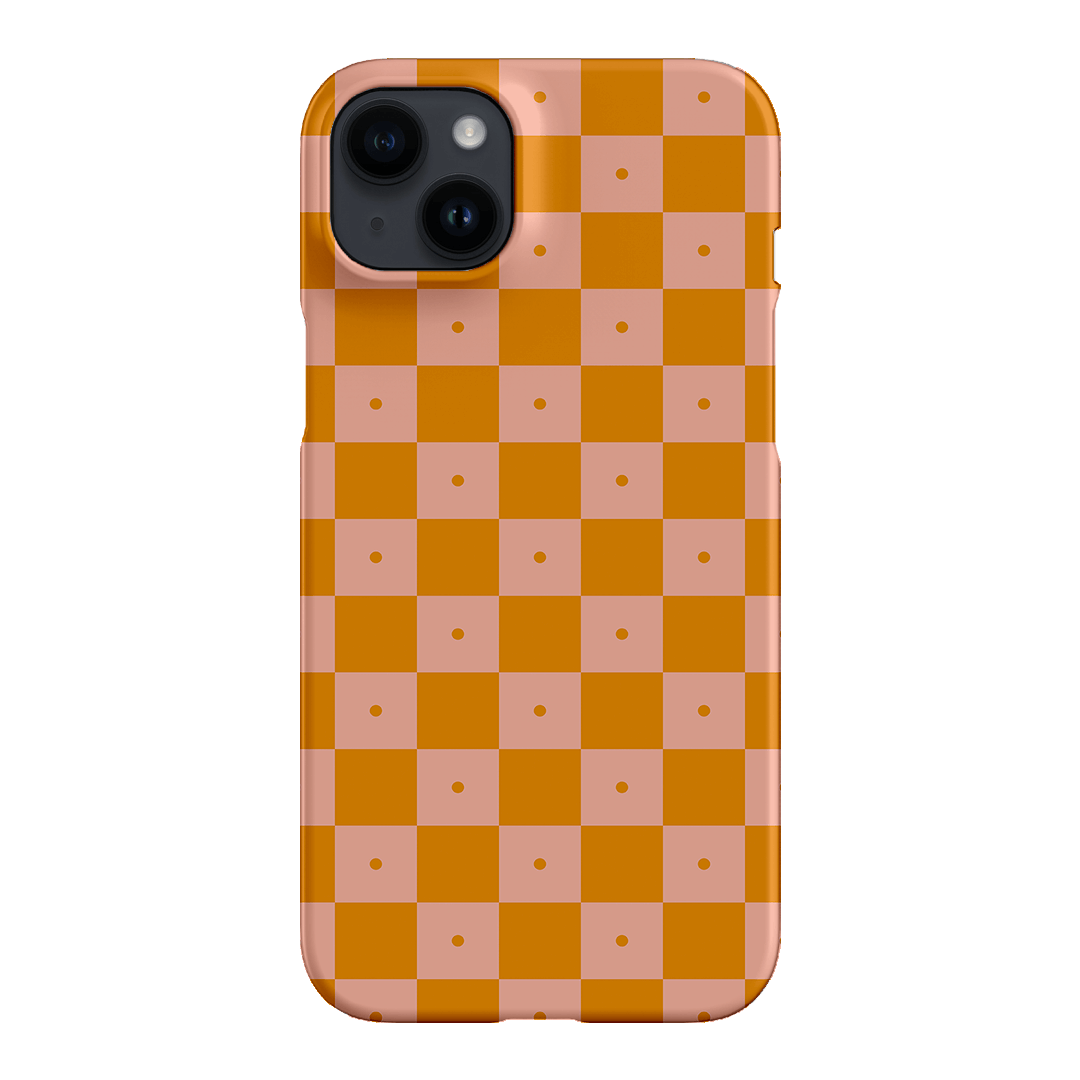 Checkers Orange with Blush Matte Case Matte Phone Cases iPhone 14 Plus / Snap by The Dairy - The Dairy